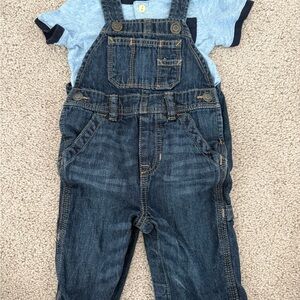 Gap Denim Overalls & onesie for Kids (6-12m)